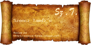 Szencz Tamás névjegykártya
